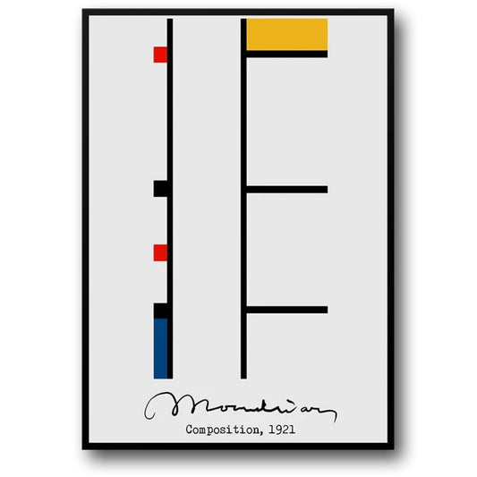 Piet Mondrian | 1921 Abstract Composition | Vintage Reproduction