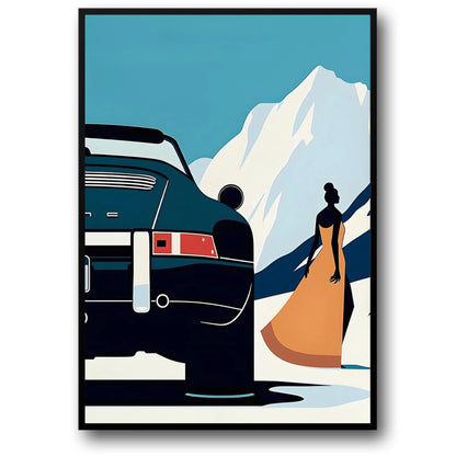Classic Retro Sports Car | Art Deco Mountain