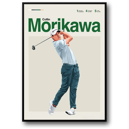 Collin Morikawa Poster | Celebrate Golf Legends | Dynamic Art of Iconic Players | Skill, Passion & Legacy on the Green Decor