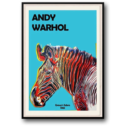 Andy Warhol | Grevy's Zebra 1983 Poster | Pop Art Wildlife | Colorful Animal Wall Decor | Artwork for Home & Garden