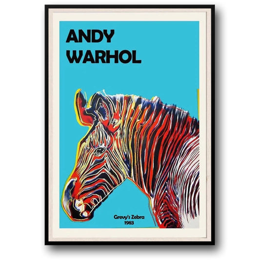 Andy Warhol | Grevy's Zebra 1983 Poster | Pop Art Wildlife | Colorful Animal Wall Decor | Artwork for Home & Garden