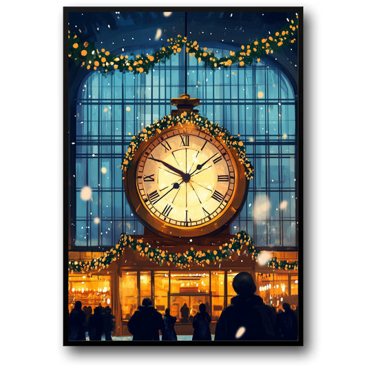 Festive Snowfall | Illuminated Clock | Seasonal Ambiance