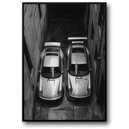 Retro Porsche | Black & White Vintage Race Cars