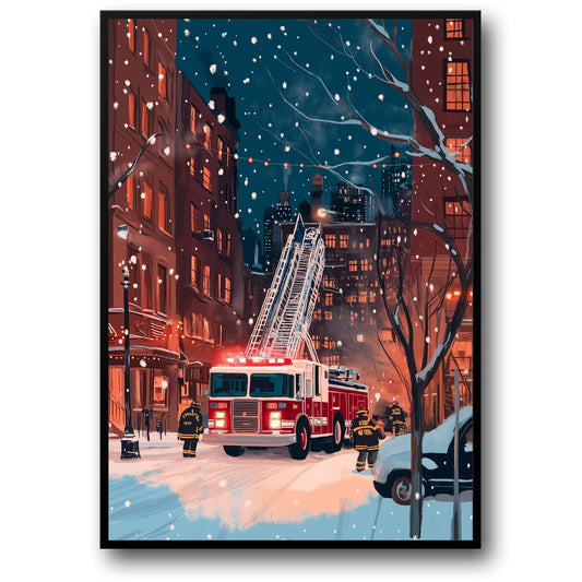 City Nightscape | Heroic Firefighters | Urban Art