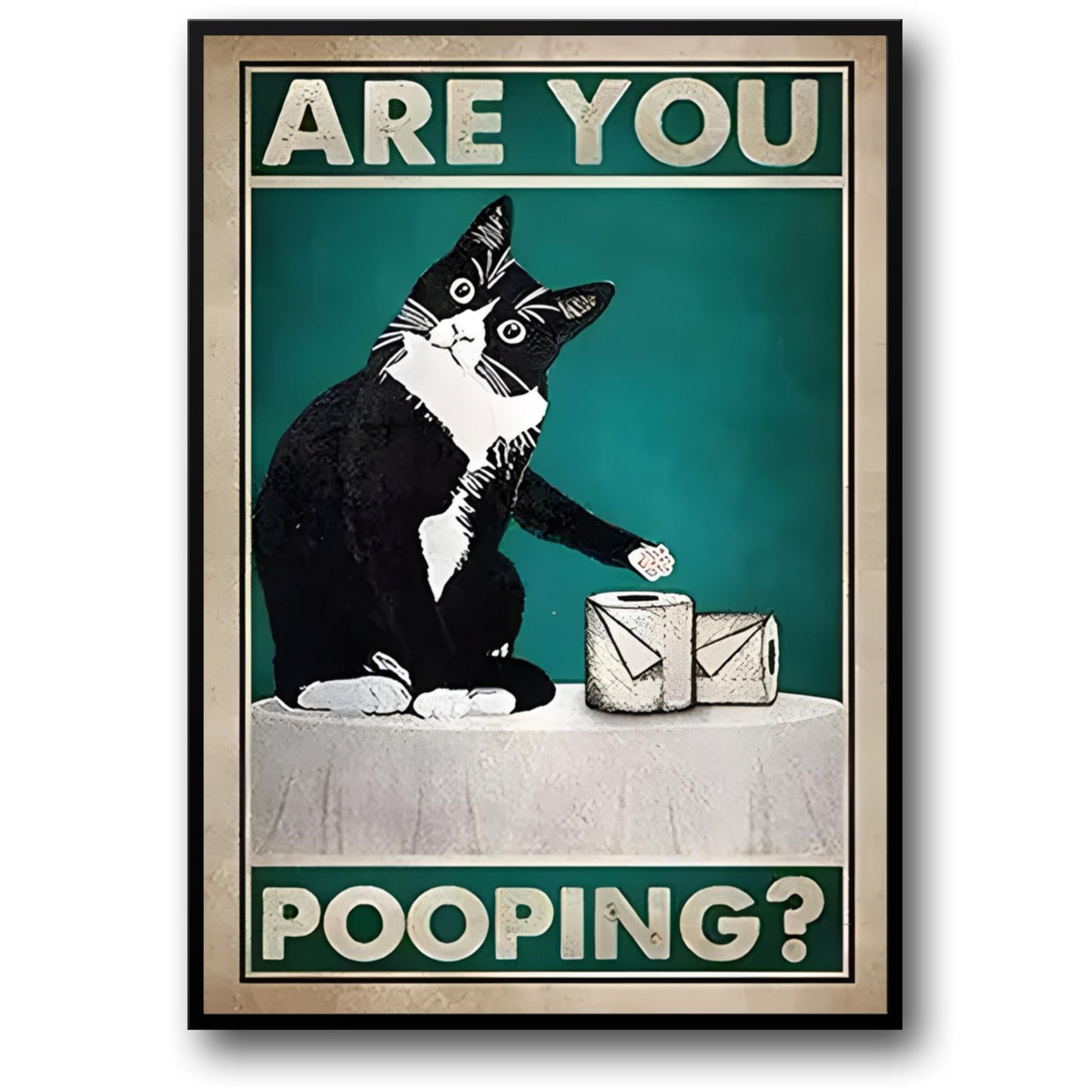 Funny Black Cat | Retro Newspaper Art