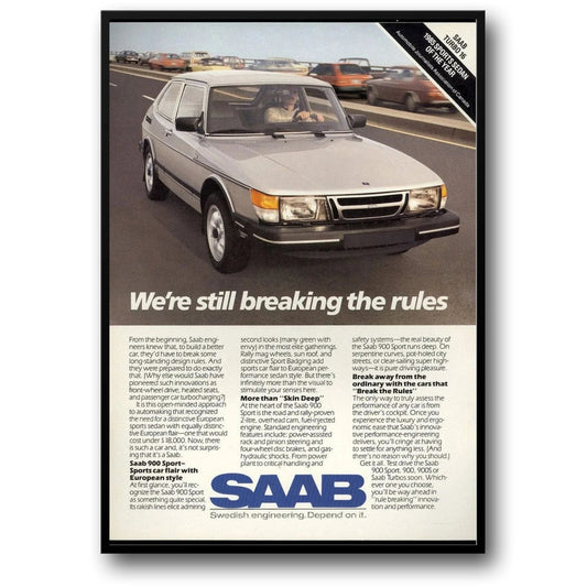 Saab 900 Sport | Vintage Saab | Breaking The Rules with Saab 900 Sport | Saab Innovation Posters