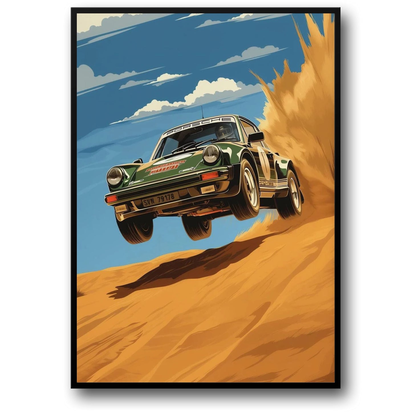Classic Rally Car | High-Speed Desert Jump