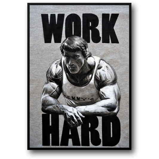 Bodybuilding | Weightlifting | Motivational Quote | Gym Fitness Poster | Arnold Schwarzenegger | Work Hard