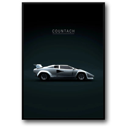 Lamborghini Countach Poster | Tribute to Classic Automotive Legends | Wall Decor | Vintage Car Art