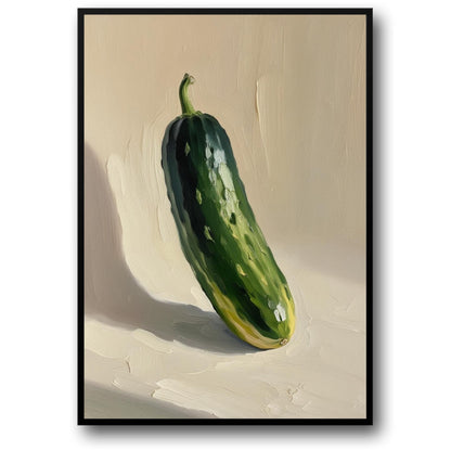 Cucumber Botanical Illustration Poster | Kitchen Decor | Giclée Art Print | Nature Wall Art | Vintage Style | 18x24 Inches