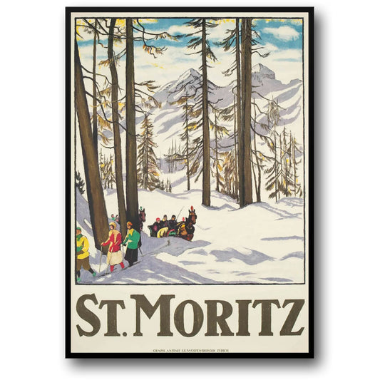 Vintage St. Moritz Ski Horse Racing | Retro Winter Sports