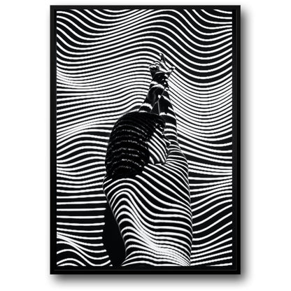 Girl with Striped Pattern | Art Print Decor | Fine Wall Poster | Home Artwork Decor