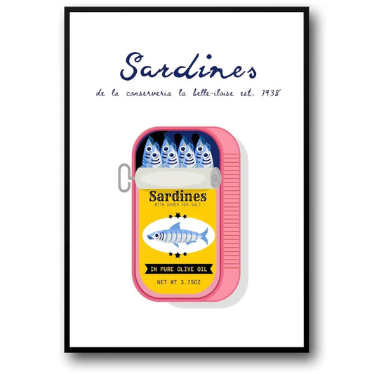 Sardines de la Conserverie | Vintage Culinary Art | Retro Decor