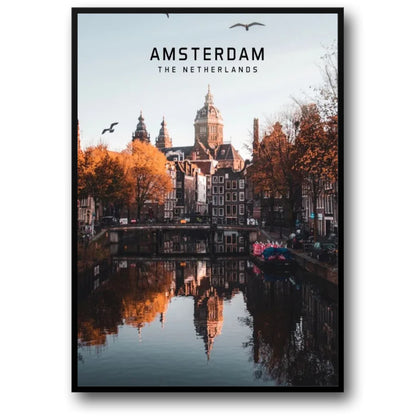 Amsterdam | Netherlands Cityscape Poster | European City Art | Travel Decor | Wall Art Decor