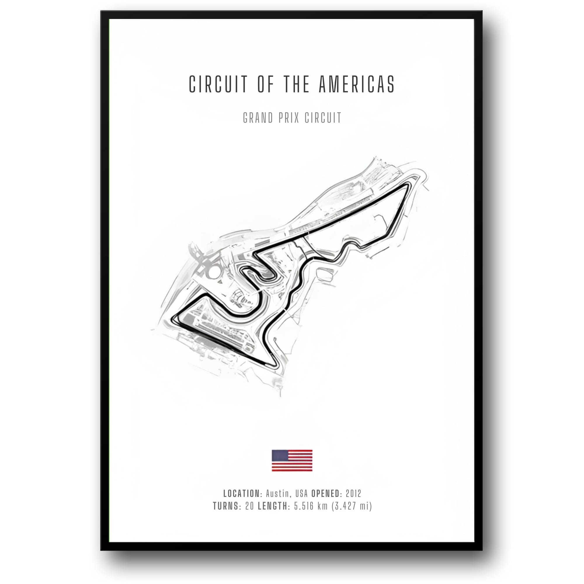 Circuit Of The Americas | F1 Track Layout – Wall Of Art Studio