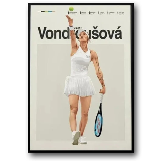 Legends of Tennis Poster | Modern Aesthetic Tennis Art | Markta Vondrouov Design | Sports-Themed Wall Decor