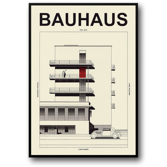 Bauhaus Architecture Tribute | Graphic Design Wall Art | Modern Art Poster | Architectural Prints | Home Decor | Aesthetic Wall Decor