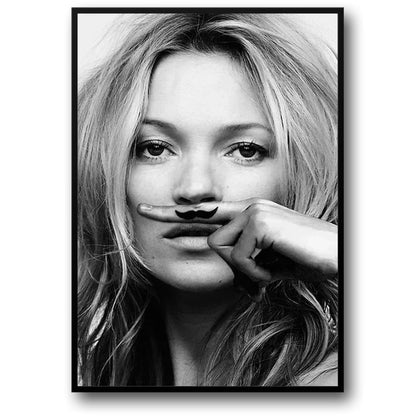 Kate Moss | Whimsical Mustache Art
