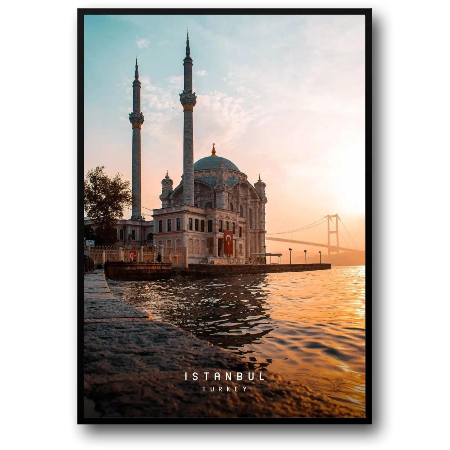 Ortakoy Mosque | Istanbul | Constantinople | Turkey | Iconic Mosque by the Bosphorus | Explore Turkish Heritage with Artful Posters