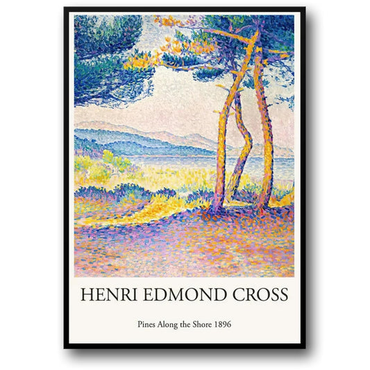 Henri Edmond Cross Poster | Pines Along the Shore | Vintage Landscape Art | 1896 Impressionist Artwork | Coastal Decor