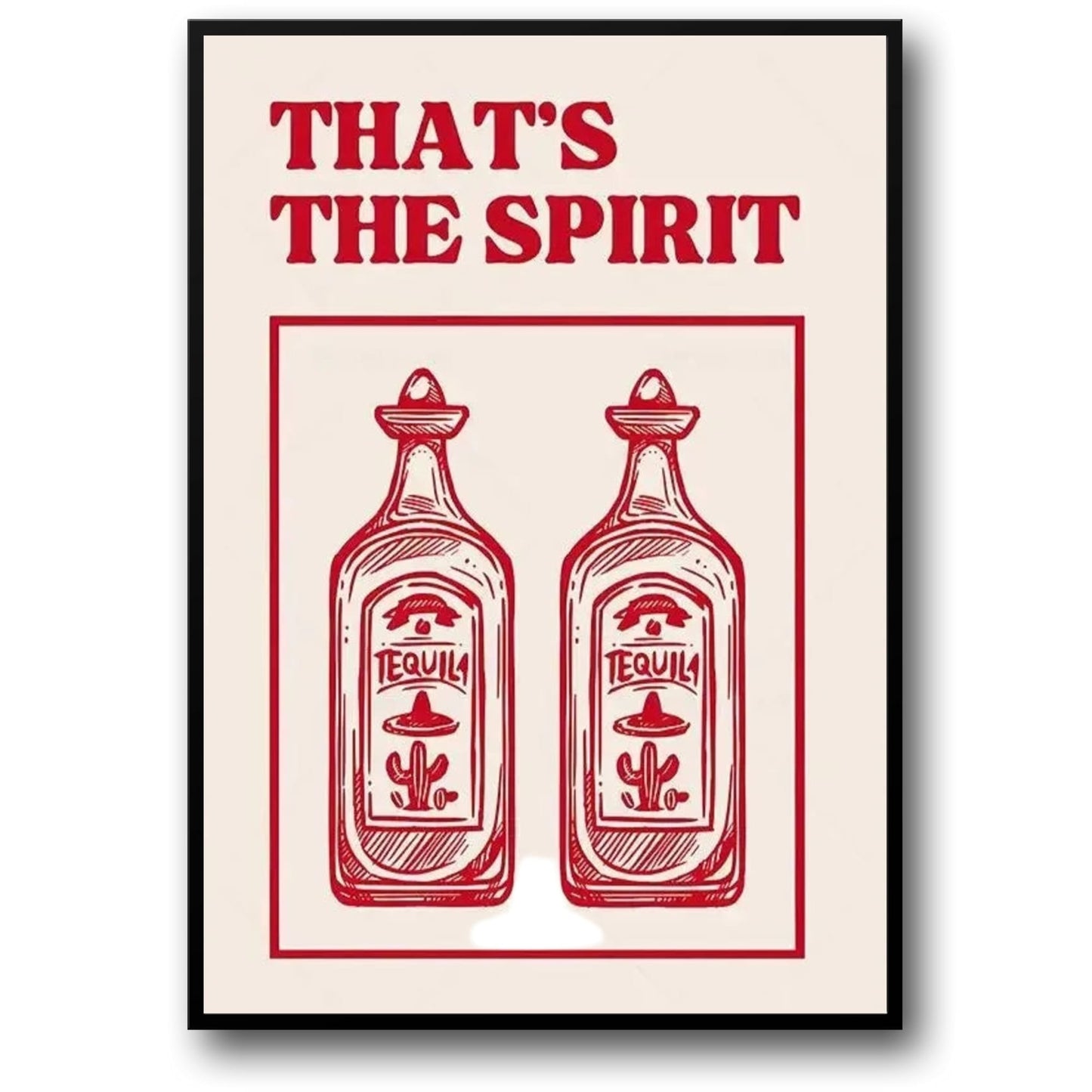 Hand Drawn Minimalist Art | That's The Spirit | Modern Wall Decor Poster | Abstract Black and White Art | Living Room Aesthetic