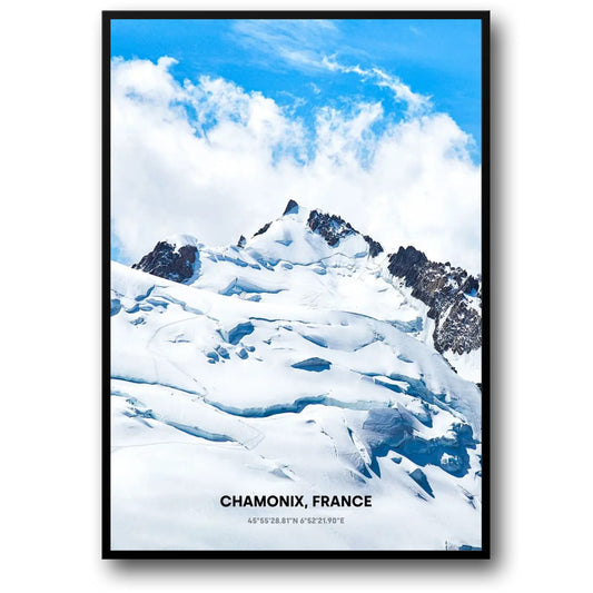 Glistening Ice Formations Poster | Chamonix, France | Winter Wonderland Scenery | Home Decor Artwork