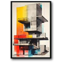 Abstract Architectural Facades | Modern Colorful Decor