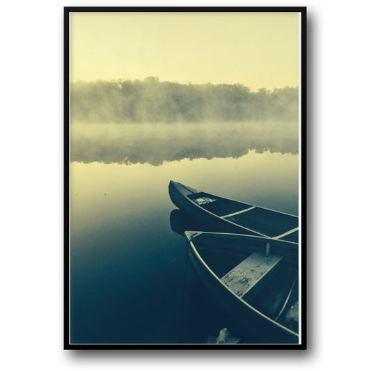 Boats in Fog - Poster
