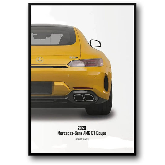 Mercedes AMG GT Coupe Poster | Tribute to Engineering Excellence | Luxury Sports Car Wall Art Decor