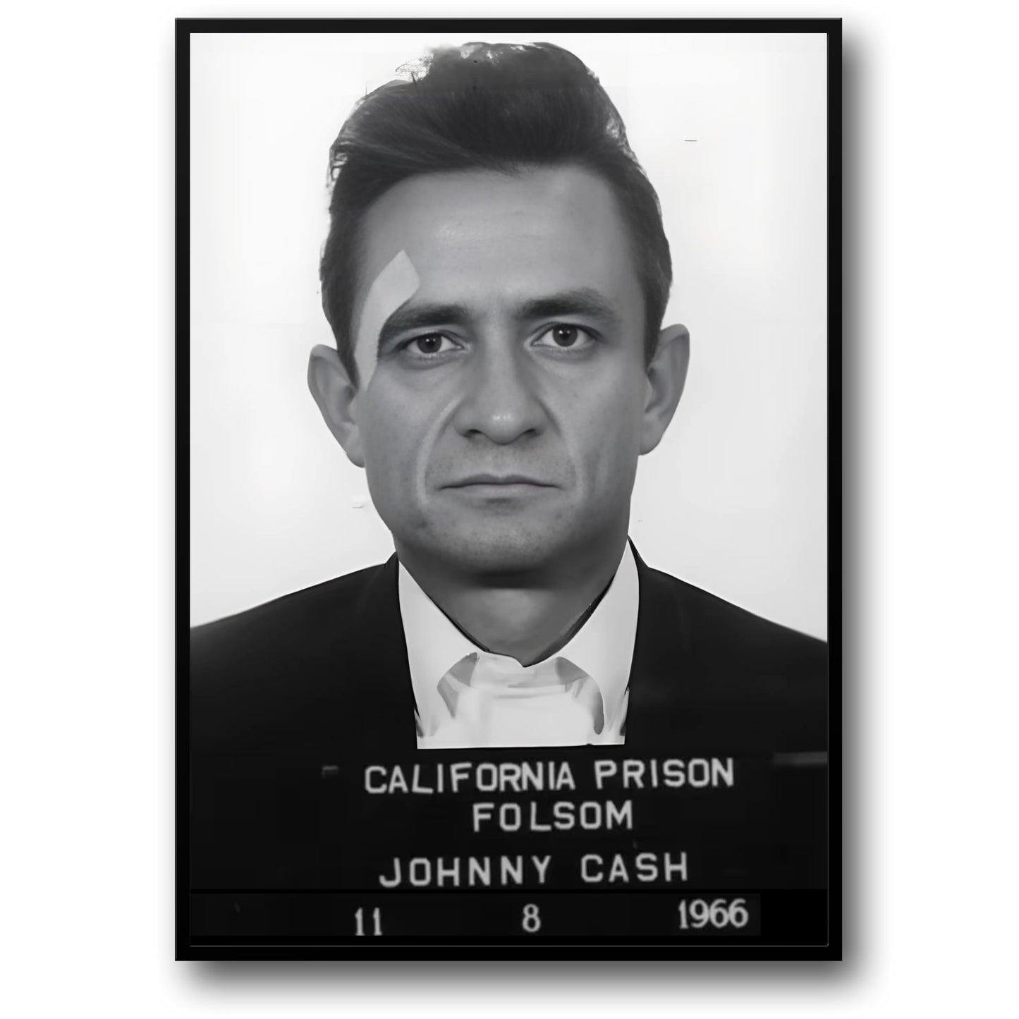 Johnny Cash | B&W Mugshot | Iconic Music Legend
