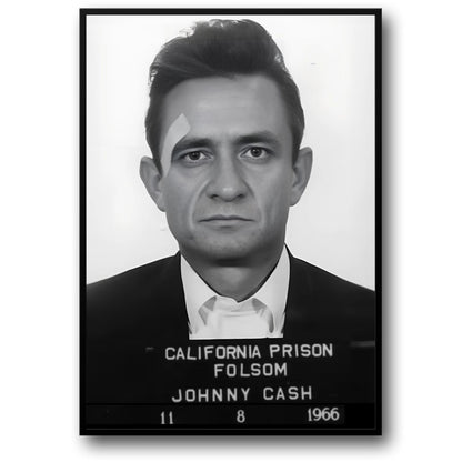 Johnny Cash | B&W Mugshot | Iconic Music Legend