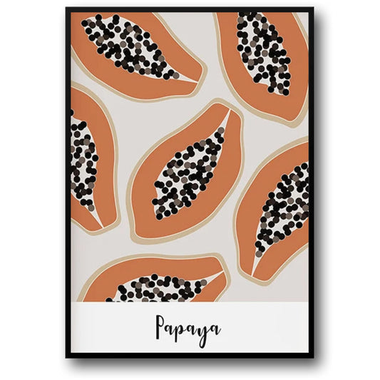 Bauhaus Style Papaya Poster | Modern Art Print | Home Decor Wall Art | Contemporary Visual Artwork