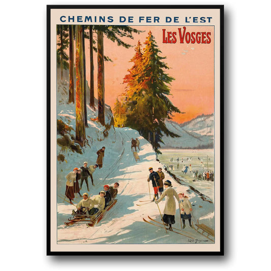 Vintage Les Vosges Winter Ski Racing