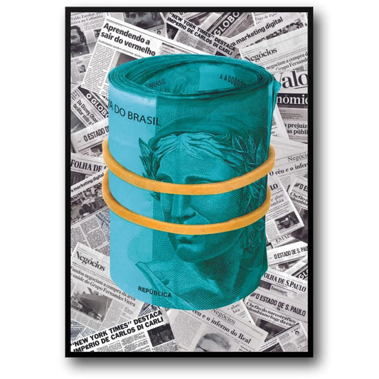 Brazilian Currency Poster  Rolled Banknotes Money Art | Home Decor | Decoration Poster
