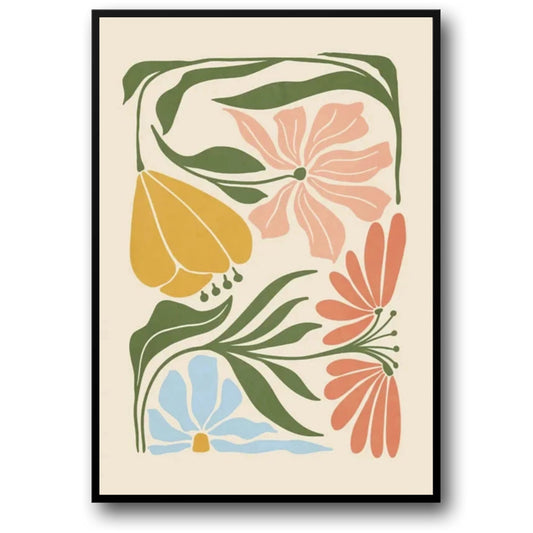 Minimalistic Floral Design | Nature's Palette Poster | Wall Art for Home Décor | Artistic Botanical Poster