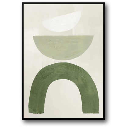 Simple Green Forms | Modern Oasis Poster | Elegant Home Decor | Wall Art for Living Room | Minimalist Design