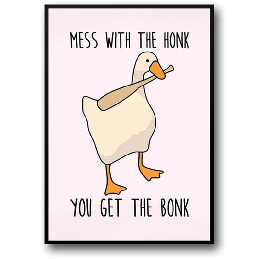 You get the Bonk | Vintage Cartoon | Pink Canvas