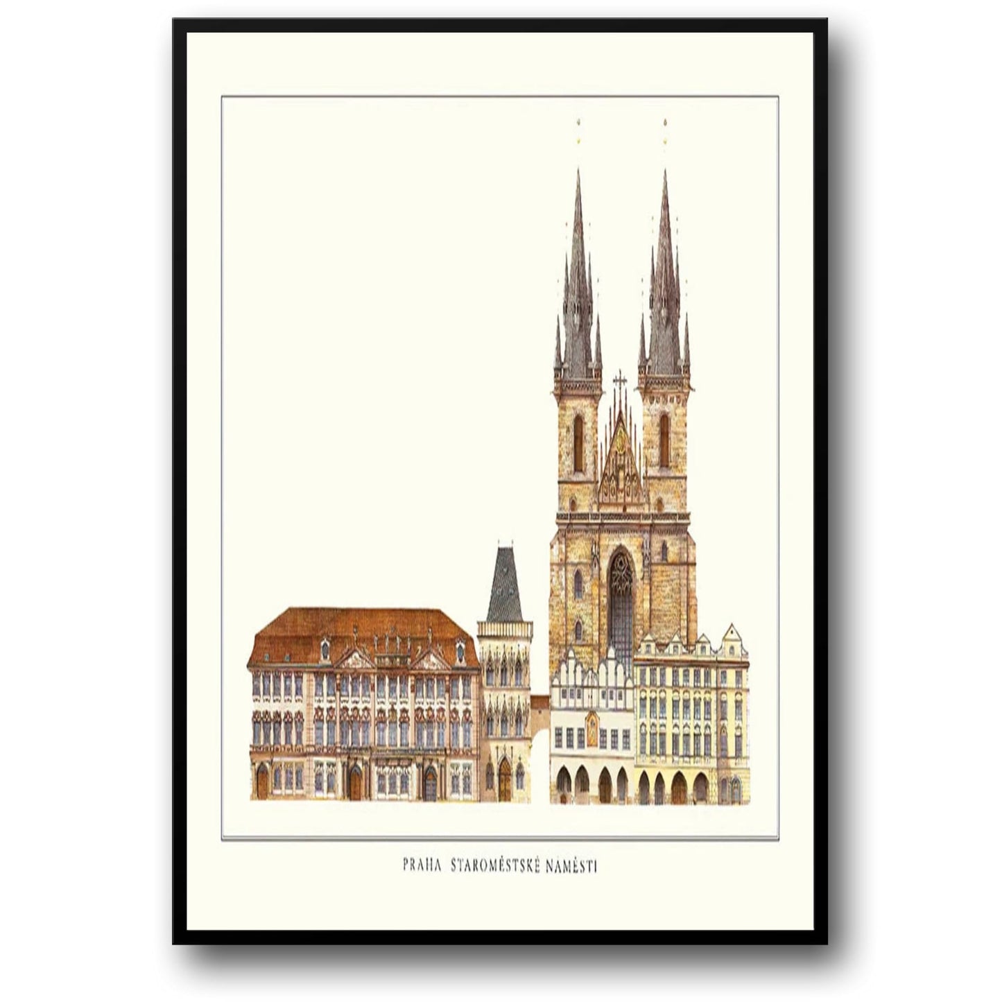 Old Town Hall | Prague | Czech Republic | Gothic and Renaissance Architecture | Bohemian Architectural Gems | European City Posters