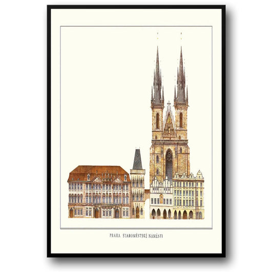 Old Town Hall | Prague | Czech Republic | Gothic and Renaissance Architecture | Bohemian Architectural Gems | European City Posters