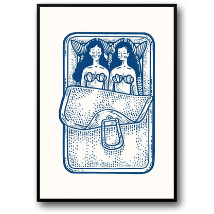 Twin Sardines | Decorative Kitchen Art Poster