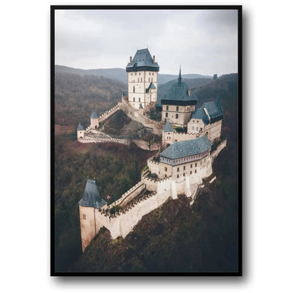 Majestic European Castles Poster | Karlstejn Castle | Czech Republic | Medieval Architecture | Built 1348