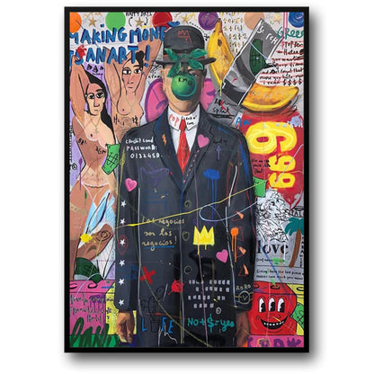 Pop Art Poster | Queen of England Portrait | Graffiti Canvas Wall Art | Abstract Street Decor | Home Decor