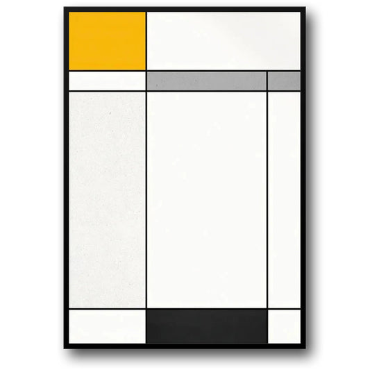 Mondrian | Composition in Black, White, Yellow & Gray | Modern Abstract