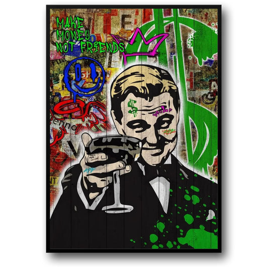 The Wolf of Wall Street Poster | Leonardo DiCaprio Canvas Wall Art | Movie Poster for Living Room Decor