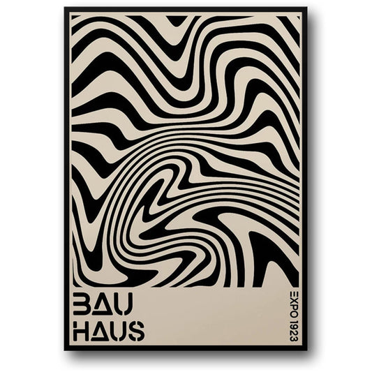 Radiant Waves Poster | Optical Art | Bauhaus Inspired | Modern Wall Decor | Geometric Design | Home & Garden Artwork