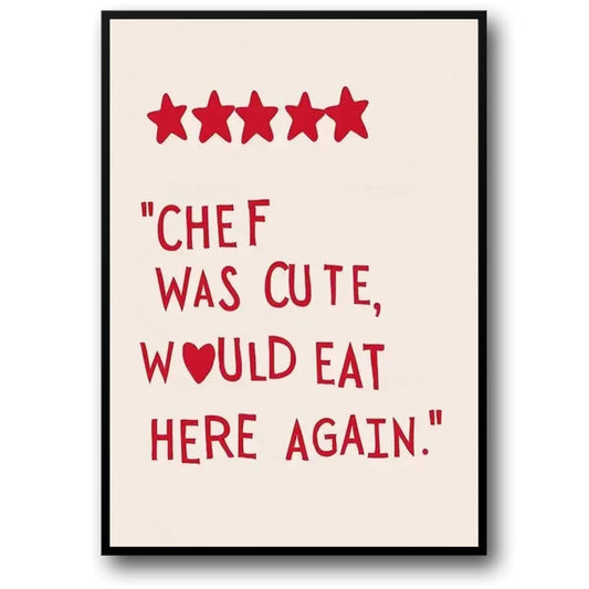 Minimalist Chef Illustration | Quirky Dining Art