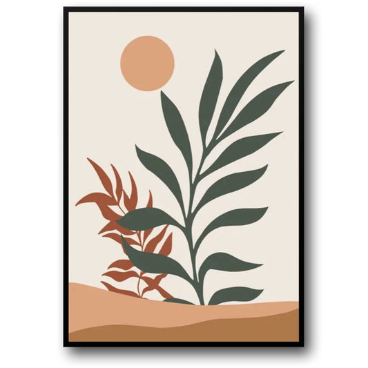 Warm Color Abstract Art Poster | Botanical Inspired Wall Decor | Contemporary Home & Garden Artwork | Visual Art Print