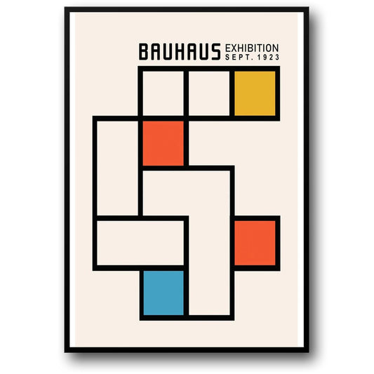 Bauhaus 1923 Art Poster | Cubism Exhibition | Abstract Geometric Design for Home Decor | Modern Wall Art | Vintage European Style