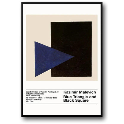 Malevich | Blue Triangle, Black Square | Abstract Geometric Art