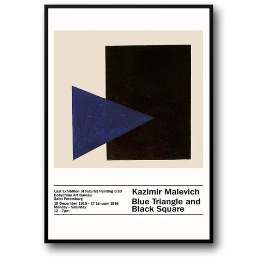 Malevich | Blue Triangle, Black Square | Abstract Geometric Art